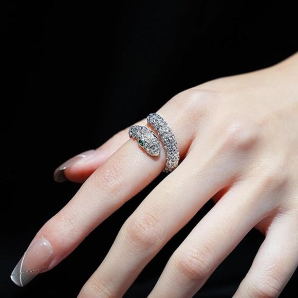 Neiman Marcus Platinum Plated Snake Ring - Picture 1 of 4